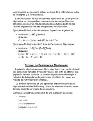 Expresiones Algebraicas Pdf