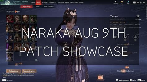 Naraka Bladepoint Aug 9th Update Tessa Showcase Heros Buffs Nerfs And