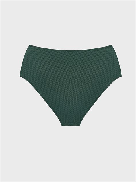 LCW DREAM Yeşil Yüksek Bel Kendinden Desenli Kadın Bikini Alt S5BR53Z8 CRN LCW