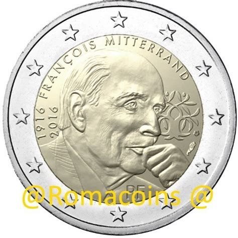 Moneda Conmemorativa 2 Euros Francia 2016 Mitterrand Unc Romacoin