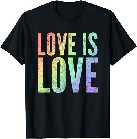 Gay Pride Tshirt Love Is Love Rainbow Flag Colors T Shirt Walmart