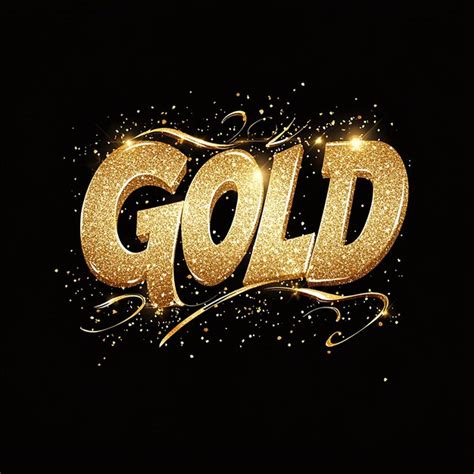 Glittery Gold Lettering Gold On Black Background Premium Ai Generated