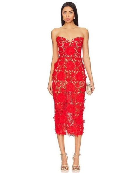 Bronx And Banco Jasmine Midi Dress In Red Lyst