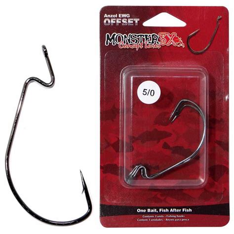 Anzol Monster 3x off set angulado 5 0 c 3 Martinelli Pesca e Náutica