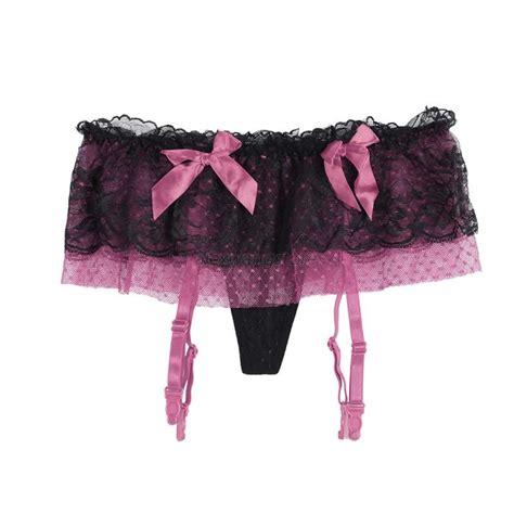 Sexy Women Lace G String Thongs Stockings Suspender Garter Belt Hold