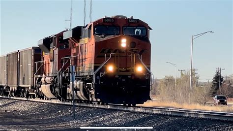 BNSF 6065 Leading NB Empty Energy Coal Train With Two DP Units 4 29