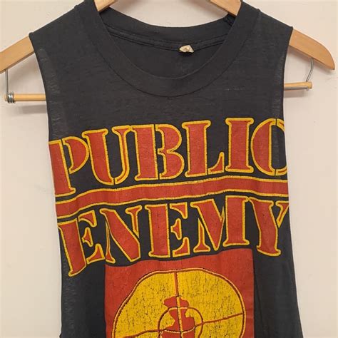 Authentic Vintage 80s Public Enemy Muscle Tee Rare Gem