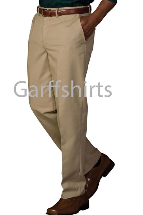 Edwards Mens Flat Front Easy Fit Chino Pants Flex Stretch Waistband 2578