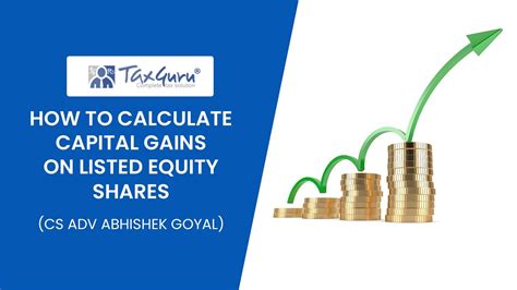 How To Calculate Capital Gains On Listed Equity Shares Youtube