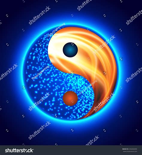 Symbol Yin Yang Fire Water Stock Vector (Royalty Free) 250284499 | Shutterstock