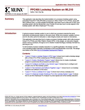 Fillable Online Xilinx XAPP564 PPC405 Lockstep System On ML310