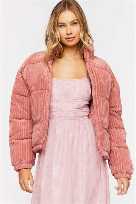 Forever 21 Corduroy Puffer Jacket ShopStyle