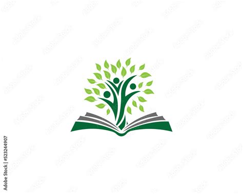 Education Logo Design Concept Tree And Book Creative Vector