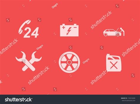 Car Part Icons Stock Vector Royalty Free 174510200