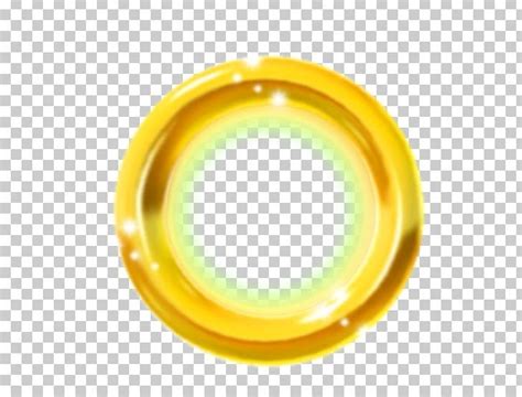 a yellow circle with some light shining on the inside, and one in the ...