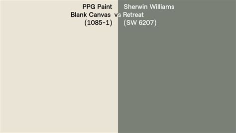 PPG Paint Blank Canvas 1085 1 Vs Sherwin Williams Retreat SW 6207