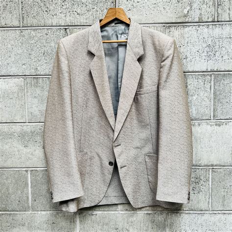 Benson Shiny Vintage Beige Blazer S Made In Nz Archival