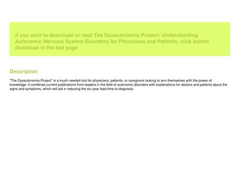 Ppt Download [pdf] The Dysautonomia Project Understanding Autonomic