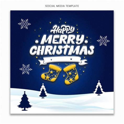 Premium Psd Merry Christmas Social Media Template For Instagram Post Feed