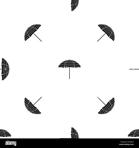 Beach Umbrella Pattern Seamless Black Stock Vector Image Art Alamy