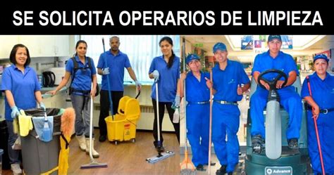 Se Necesita Personal Para Operario De Limpieza