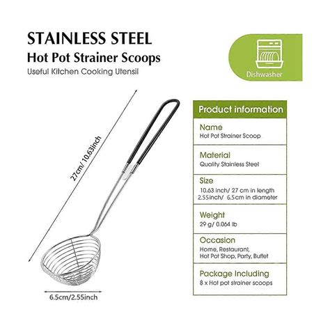 Hot Pot Strainer Scoops Stainless Steel Hot Pot Strainer Spoons Mini Mesh Skimmer Spoon