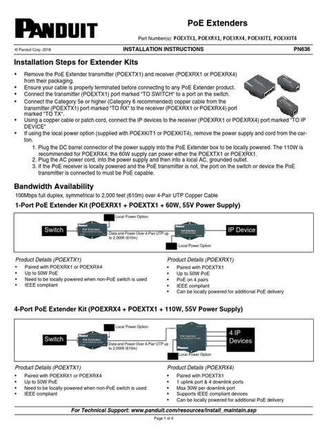 PoE Extenders Installation Instructions | Download Free PDF | Physical ...