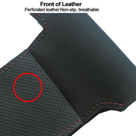 Custom Black PU Leather Steering Wheel Stitch On Cover For Honda Civic