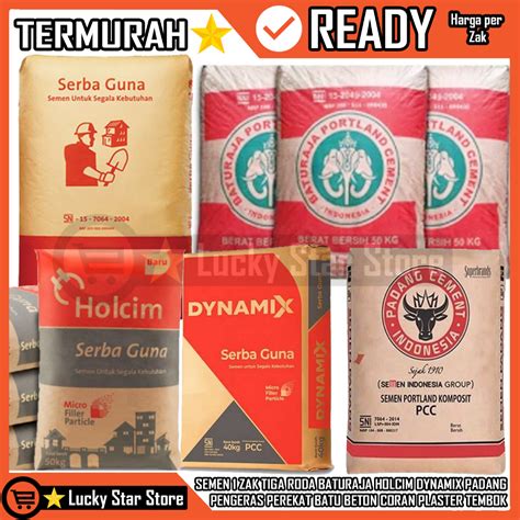 Jual Instant Zak Semen Tiga Roda Baturaja Padang Holcim Dynamix