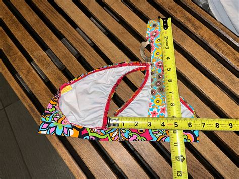 Agua Bendita Floral Bikini Piece Swimwear Metal Acc Gem