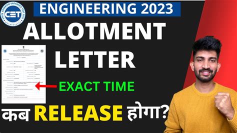 Allotment Letter Release Timing Engineering Cap Round Allotment