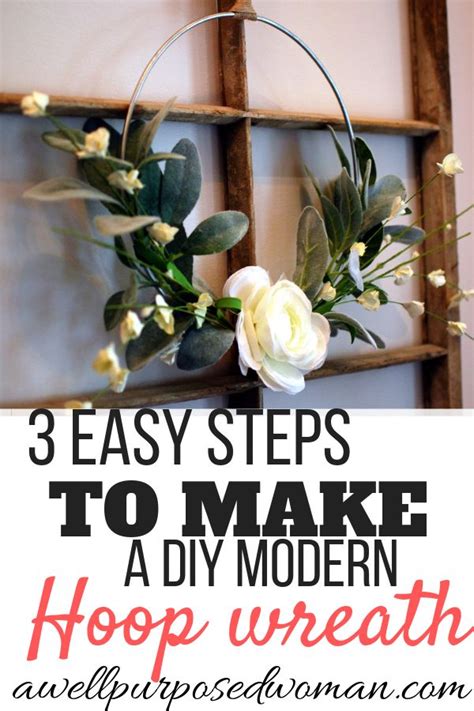 DIY Modern Hoop Wreath Step By Step Guide