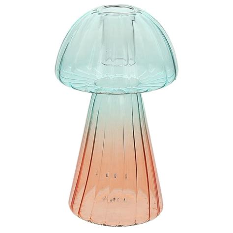 Porta Candela H Arancio Blu Glass Design Mushroom Tognana