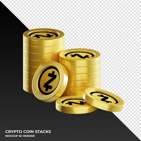 Premium Psd Zcash Zec Coin Stacks Cryptocurrency D Render Illustration