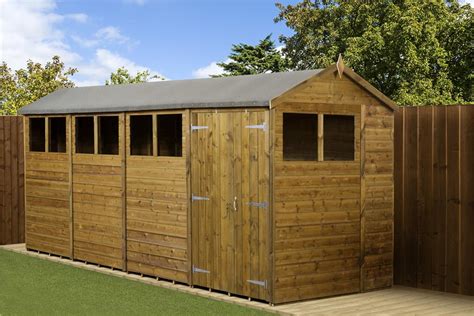 Empire Apex Shed Shiplap Tongue And Groove 6x16 Double Door With Windows