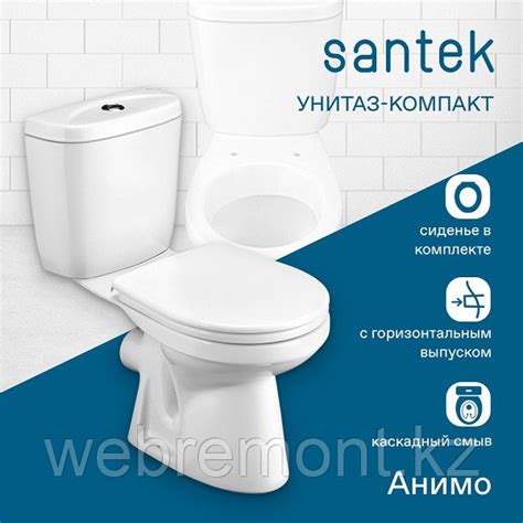 Унитаз-компакт Анимо эконом ПП с прямым выпуском / 1 реж. SANTEK ...