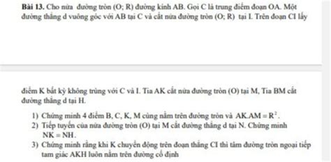 Giải bài tập Cho nửa đường tròn O R đường kính AB Lazi vn Cộng