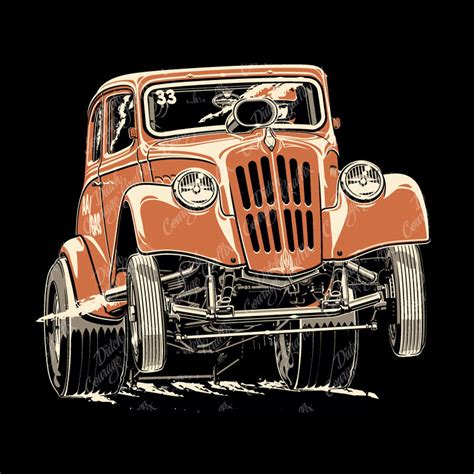 1933 Gasser Drag Racer Digital Vector File Pms Colors Etsy