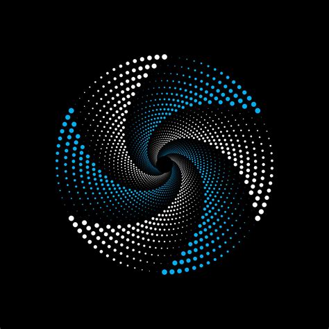 Blue And White Dotted Spiral Vortex Circle Vector Illustration 16445405