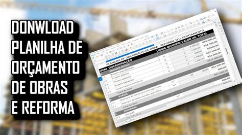 Planilha Or Amento De Obras Gr Tis Df Projetos Arquitetura