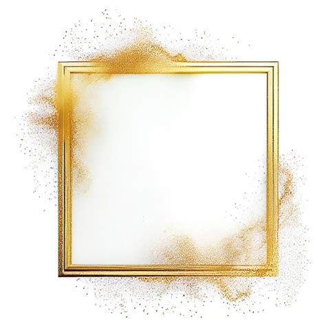 Premium Photo Gold Glitter Swirling Particles On Square Frame