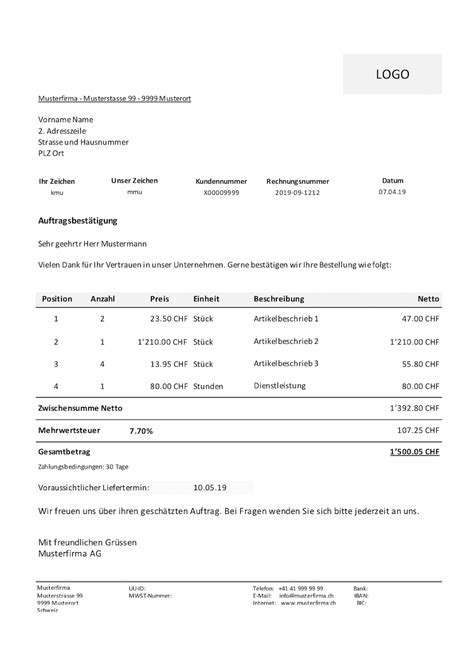 Dankschreiben Nach Dem Vorstellungsgespr Ch Muster Financial Report