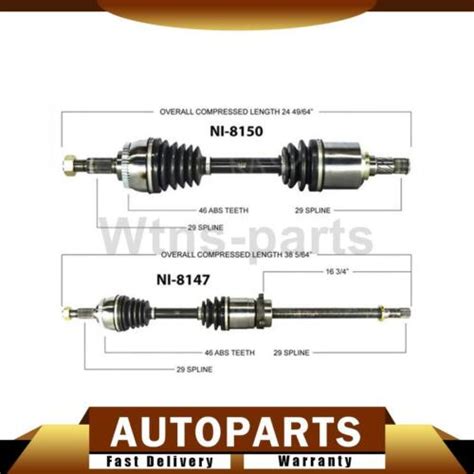 2X TRAKMOTIVE FRONT CV JOINTS AXLE SHAFT SHAFTS FOR INFINITI 1996 1999