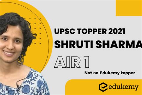 Upsc Topper 2021 Shruti Sharma Rank 1 Blog