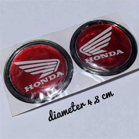 Jual Emblem Timbul Honda Logo Wings Sayap Bulat Sepasang Sticker Stiker