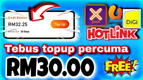 Macam Ini Cara Mendapatkan Topup Percuma Rm Tebus Semua Jenis