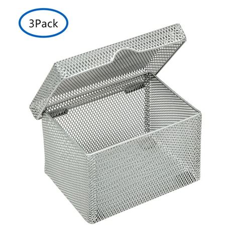 Pro Space 3 Pack Card Box Metal Mesh Office Supplies Organizer Sticky