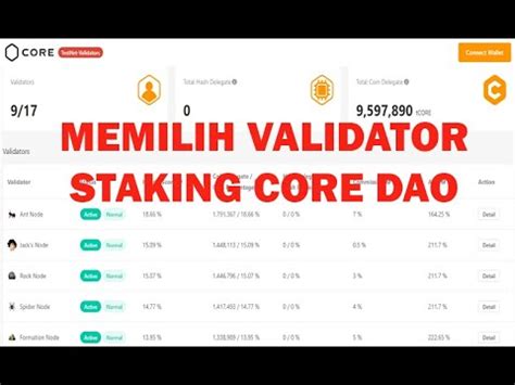 VALIDATOR CORE DAO DALAM PROSES STAKING YouTube