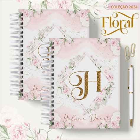 Arquivo Digital Agenda Floral Alfabeto Rosa Elo