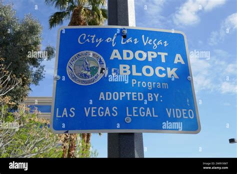 Las Vegas Nevada Usa Th March Adopt A Highway Sign In Downtown